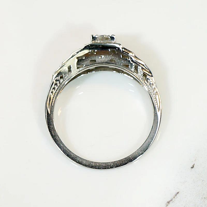 Delightful Deco Diamond Step Side Engagement Ring