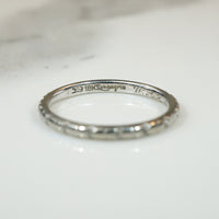Engraved 18k White Gold Wedding Band 1934