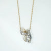 Jaunty Diamond & Pearl Foliate Necklace