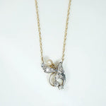 Jaunty Diamond & Pearl Foliate Necklace