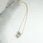Jaunty Diamond & Pearl Foliate Necklace