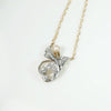 Jaunty Diamond & Pearl Foliate Necklace