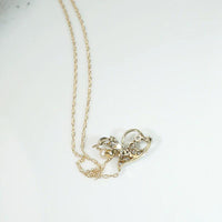 Jaunty Diamond & Pearl Foliate Necklace