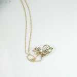 Jaunty Diamond & Pearl Foliate Necklace