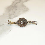 Naturalistic Twig & Flower Brooch with Cognac Diamond