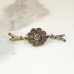 Naturalistic Twig & Flower Brooch with Cognac Diamond