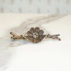 Naturalistic Twig & Flower Brooch with Cognac Diamond