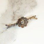 Naturalistic Twig & Flower Brooch with Cognac Diamond