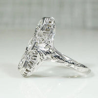 Dramatic Three Diamond Filigree Knuckle Ring