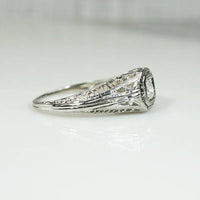 Architectural Filigree Diamond Solitaire Ring