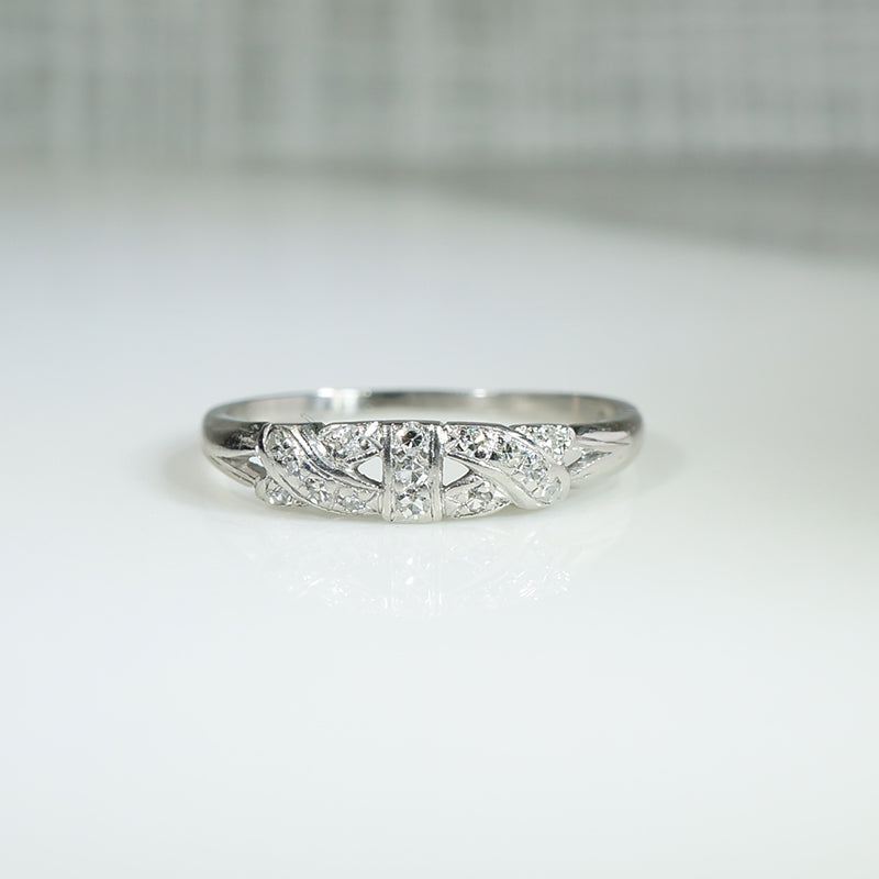 Whimsical Platinum Diamond Band