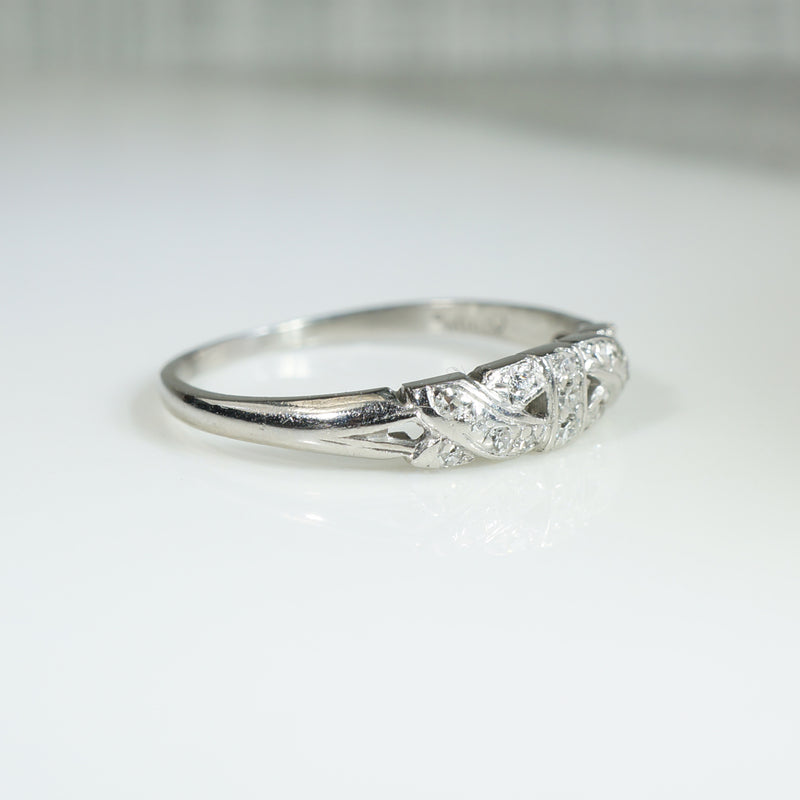 Whimsical Platinum Diamond Band