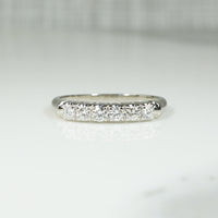 Slim Sparkling Diamond White Gold Wedding Band