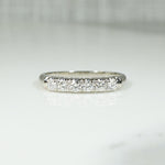 Slim Sparkling Diamond White Gold Wedding Band