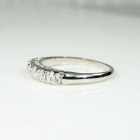 Slim Sparkling Diamond White Gold Wedding Band