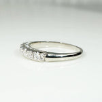 Slim Sparkling Diamond White Gold Wedding Band