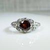 Bows and Daisies Filigree Garnet Ring