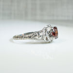 Bows and Daisies Filigree Garnet Ring