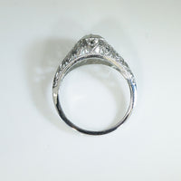 Detailed Filigree White Gold Diamond Ring