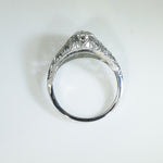 Detailed Filigree White Gold Diamond Ring