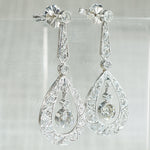 Glamorous Platinum and Diamond Ear Pendants