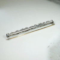 Grand Old Mine Diamond & Pearl Bar Pin