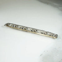 Grand Old Mine Diamond & Pearl Bar Pin