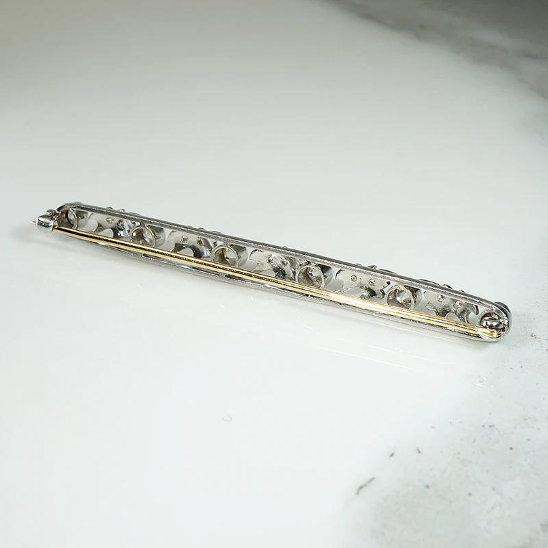 Grand Old Mine Diamond & Pearl Bar Pin