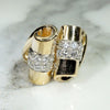Gorgeous Retro Scrolled Diamond & Gold Ring
