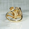 Gorgeous Retro Scrolled Diamond & Gold Ring