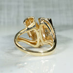 Gorgeous Retro Scrolled Diamond & Gold Ring