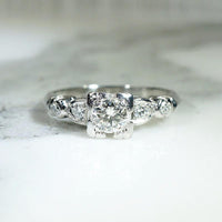 Classic 1940s Diamond & Platinum Engagement Ring
