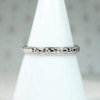 Sweet Blossom 18k White Gold Band from Otsby & Barton