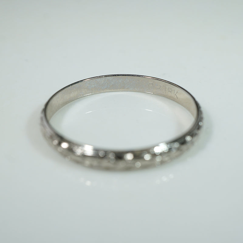 Sweet Blossom 18k White Gold Band from Otsby & Barton