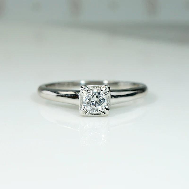 Classic Diamond & Platinum Solitaire Ring from Jabel