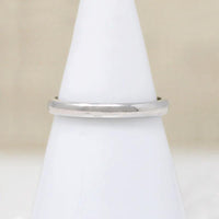 Simple & Slim Half Round Vintage Platinum Band