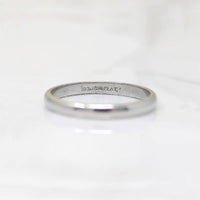 Simple & Slim Half Round Vintage Platinum Band