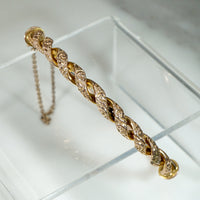 Engraved Rosy Gold Hinged Victorian Bangle