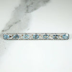 Ethereal Aquamarine Bar Pin with Rose Cut Diamonds