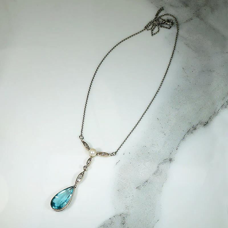 Spellbinding "Y" Necklace in Diamond, Pearl & PasteSpellbinding "Y" Necklace in Diamond, Pearl & Paste
