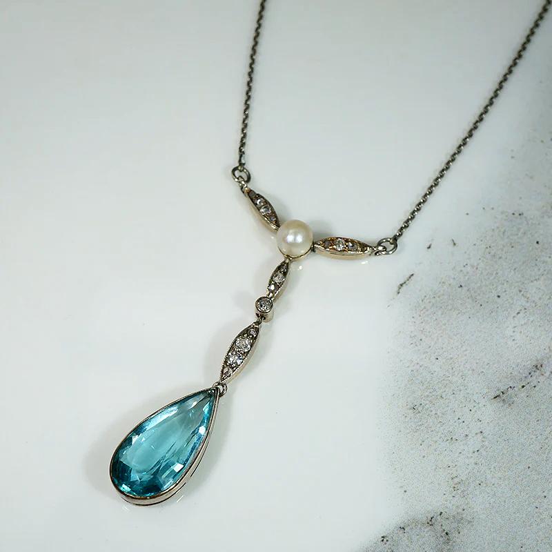 Spellbinding "Y" Necklace in Diamond, Pearl & PasteSpellbinding "Y" Necklace in Diamond, Pearl & Paste