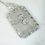 Diamond Encrusted Edwardian Platinum Filigree Pendant