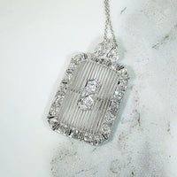 Diamond Encrusted Edwardian Platinum Filigree Pendant