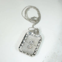 Diamond Encrusted Edwardian Platinum Filigree Pendant