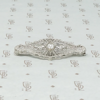 Lacy Art Deco Filigree and Diamond Brooch