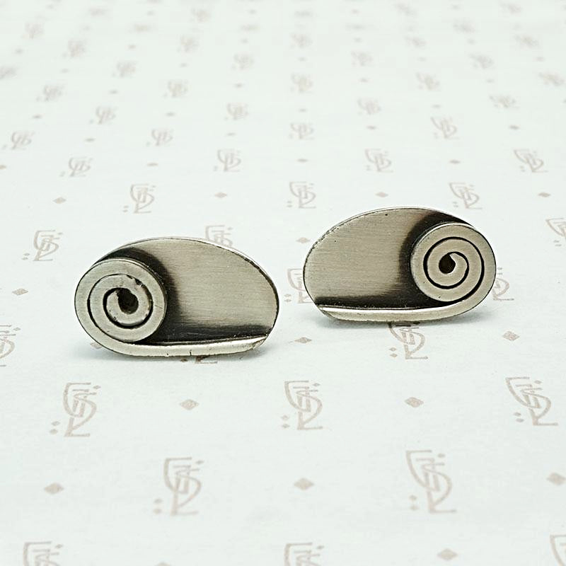 Sculptural Silver Cufflinks by Orb