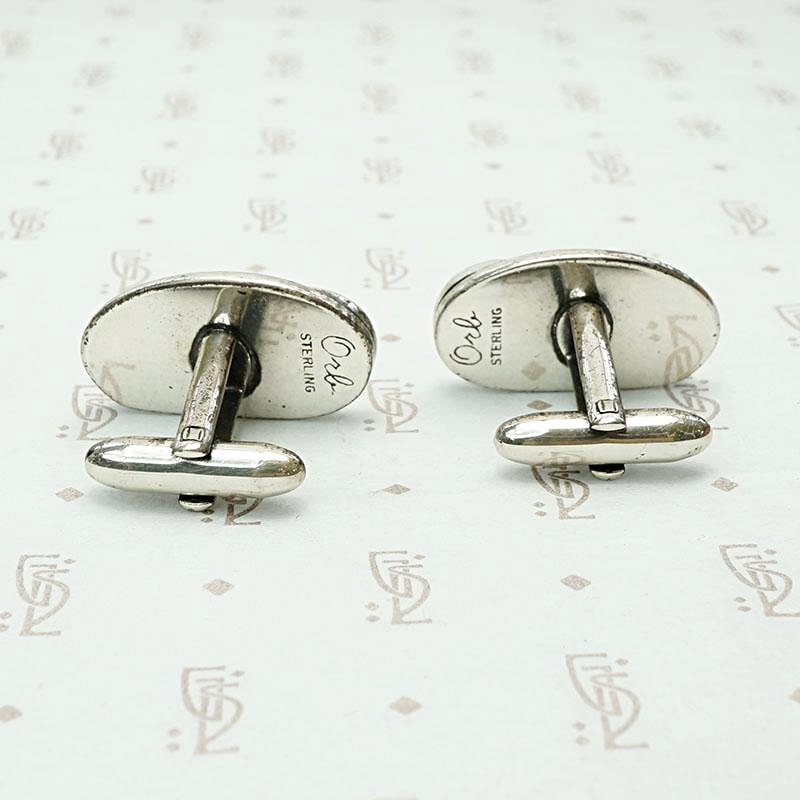 Sculptural Silver Cufflinks by Orb