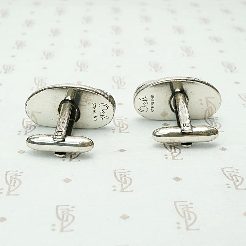 Sculptural Silver Cufflinks by Orb