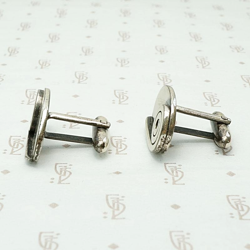 Sculptural Silver Cufflinks by Orb