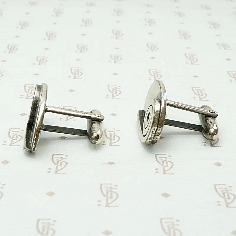 Sculptural Silver Cufflinks by Orb